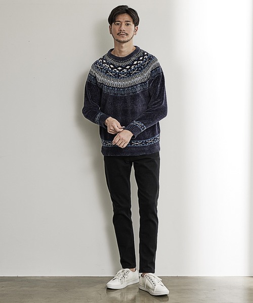 UNION STATION(ユニオンステーション)の「モールヤーン求心柄ニット/ハンドウォッシャブル(ニット/セーター・メンズ・ホワイト/ブラック/ネイビー・LL/L/M)」の10枚目の写真