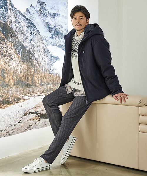 UNION STATION(ユニオンステーション)の「モールヤーン求心柄ニット/ハンドウォッシャブル(ニット/セーター・メンズ・ホワイト/ブラック/ネイビー・LL/L/M)」の15枚目の写真