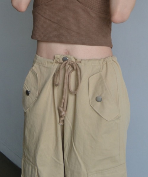 Mela(メラ)の「BIG POCKET CARGO PT(カーゴパンツ・レディース・ベージュ/ブラック/カーキ・S/M/L)」の9枚目の写真
