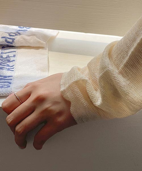 SONA（ソナ）の「SONYUNARA ツイストシースルークロップニット（ニット/セーター・レディース・スカイブルー/ブラック/イエロー/アイボリー・FREE）」の16枚目の写真