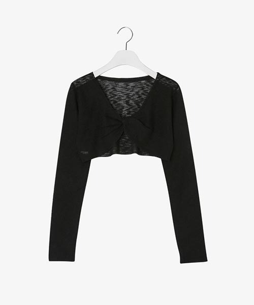 SONA（ソナ）の「SONYUNARA ツイストシースルークロップニット（ニット/セーター・レディース・スカイブルー/ブラック/イエロー/アイボリー・FREE）」の11枚目の写真