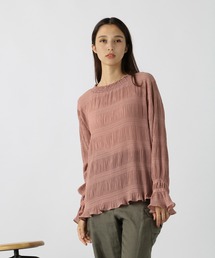 シフォンジョーゼット プリーツブラウス