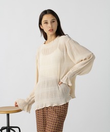 シフォンジョーゼット プリーツブラウス