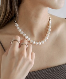 [otonamystic]淡水パールコンビビーズネックレス