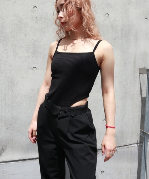 FIG&VIPER（フィグアンドバイパー）の「ハイレグボディースーツキャミ（キャミソール・レディース・ブラック/グレー/グリーン・FREE）」の6枚目の写真