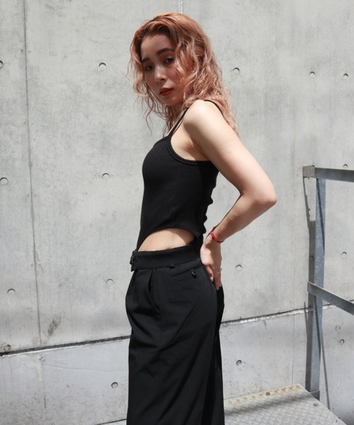 FIG&VIPER（フィグアンドバイパー）の「ハイレグボディースーツキャミ（キャミソール・レディース・ブラック/グレー/グリーン・FREE）」の13枚目の写真