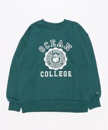 Ocean Pacific/オーシャンパシフィック スウェット クルーネック 長袖 リブ ドロップショルダー ビックプリント カレッジ トレーナー