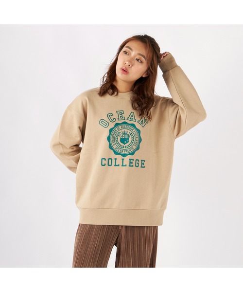Ocean Pacific(オーシャンパシフィック)の「Ocean Pacific/オーシャンパシフィック スウェット クルーネック 長袖 リブ ドロップショルダー ビックプリント カレッジ トレーナー(スウェット・レディース・ベージュ/グリーン/ホワイト/ヘザーグレー/チャコールグレー・L/M/XL)」の21枚目の写真
