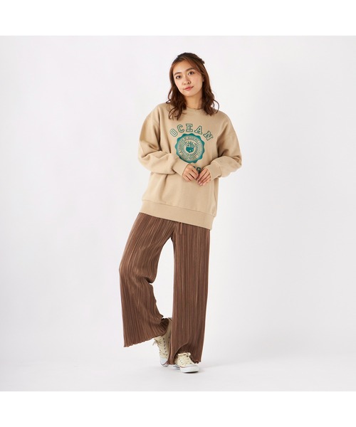 Ocean Pacific(オーシャンパシフィック)の「Ocean Pacific/オーシャンパシフィック スウェット クルーネック 長袖 リブ ドロップショルダー ビックプリント カレッジ トレーナー(スウェット・レディース・ベージュ/グリーン/ホワイト/ヘザーグレー/チャコールグレー・L/M/XL)」の22枚目の写真