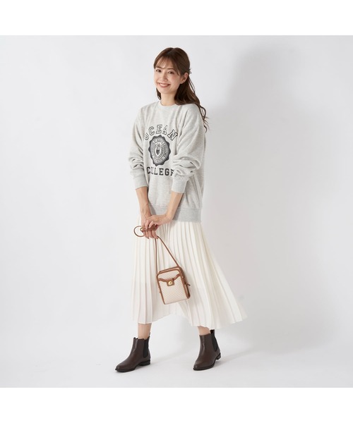 Ocean Pacific(オーシャンパシフィック)の「Ocean Pacific/オーシャンパシフィック スウェット クルーネック 長袖 リブ ドロップショルダー ビックプリント カレッジ トレーナー(スウェット・レディース・ベージュ/グリーン/ホワイト/ヘザーグレー/チャコールグレー・L/M/XL)」の17枚目の写真