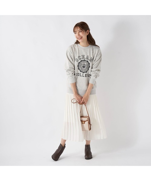 Ocean Pacific(オーシャンパシフィック)の「Ocean Pacific/オーシャンパシフィック スウェット クルーネック 長袖 リブ ドロップショルダー ビックプリント カレッジ トレーナー(スウェット・レディース・ベージュ/グリーン/ホワイト/ヘザーグレー/チャコールグレー・L/M/XL)」の18枚目の写真