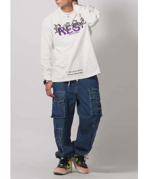 RE730（アールイーセブンサーティー）の「RE730 刺繍がイケてるロングスリーブTシャツ（Tシャツ/カットソー・メンズ・ブラック/オフホワイト/マスタード・MEDIUM/LARGE）」の6枚目の写真