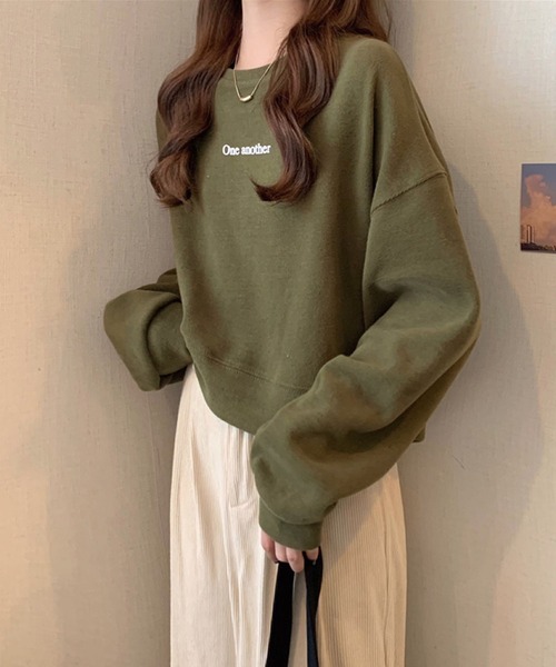 Girly Doll（ガーリードール）の「オーバーサイズプチロゴトレーナー（スウェット・レディース・ホワイト/ネイビー/ブラウン/グレー/カーキ/アイボリー・FREE）」の20枚目の写真