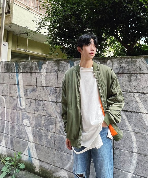 Figments（フィグメンツ）の「オーバーボンバージャケット（MA-1・レディース・ブラック/グレー/カーキ・LARGE/X-LARGE）」の21枚目の写真