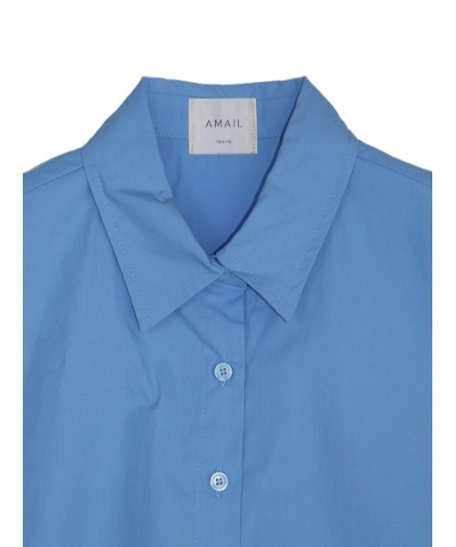 AMAIL(アマイル)の「Cropd lobo shirt(シャツ/ブラウス・レディース・ホワイト/ブラック/ブルー・FREE)」の5枚目の写真