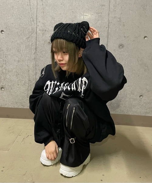 SPINNS（スピンズ）の「安全ピンチェーン付 ねこ耳 コットンニット