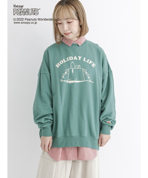 Samansa Mos2(サマンサ モスモス)の「【KELTY】PEANUTSクルーネックスウェット(テント)(スウェット・レディース・チャコール/ミント・フリ-)」の2枚目の写真
