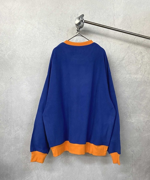 Beno(ビーノ)の「カラーマイクロフリース ビッグシルエット 刺繍ロゴ リンガートレーナー(スウェット・メンズ・パープル/イエロー/ホワイト/グリーン/ブラック/ブルー・M/L)」の10枚目の写真