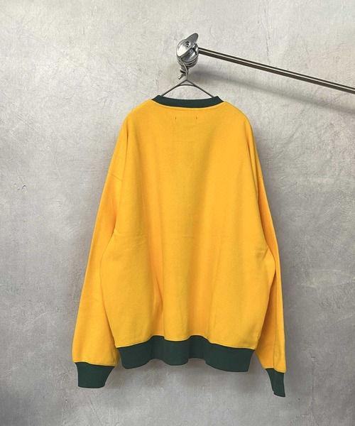 Beno(ビーノ)の「カラーマイクロフリース ビッグシルエット 刺繍ロゴ リンガートレーナー(スウェット・メンズ・パープル/イエロー/ホワイト/グリーン/ブラック/ブルー・M/L)」の11枚目の写真