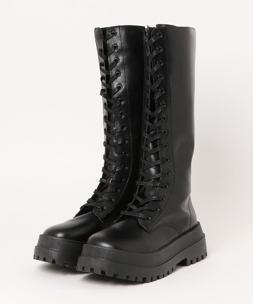 Nia（ニア）の「Nia(ニア)/ボリューム レースアップ ロングブーツ（ブーツ・レディース・ホワイト/ブラック・40/38/36）」の16枚目の写真