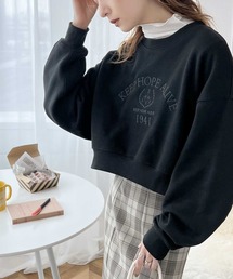 ms+ ideal（エムズプラスアイディール）の「《ms+ ideal》指名買い！綿100%刺繍ロゴヘビーウェイト裏起毛プルオーバー（スウェット）」