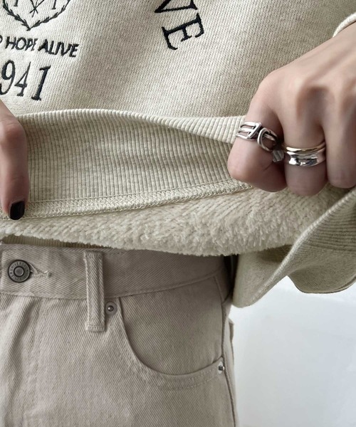 セール】《ms+ ideal》指名買い！綿100%刺繍ロゴヘビーウェイト裏起毛