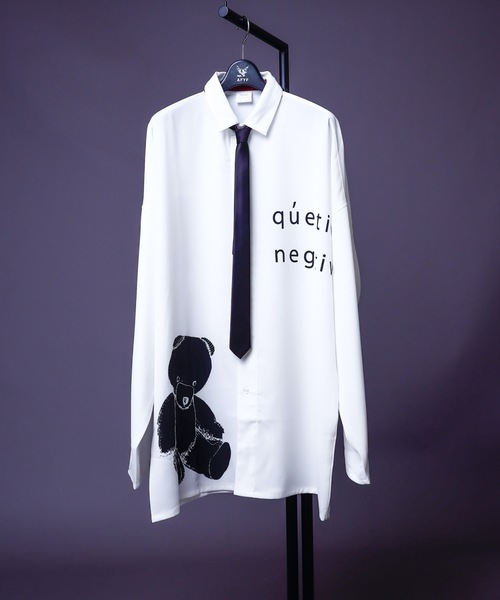 AFYF（エーエフワイエフ）の「DARK BEAR ICON SHIRT with TIE/ダークベア イコンシャツ ネクタイ付き（シャツ/ブラウス・メンズ・ホワイト系その他/ホワイト系その他3/ブラック系その他4/ホワイト系その他5/ブラック系その他2/ホワイト系その他2/ホワイト系その他4/ブラック系その他/ブラック系その他3/ブラック系その他5/ブラック系その他6/ホワイト系その他6/ホワイト系その他7/ホワイト系/ブラック系その他7/ブラック系/ホワイト系1・FREE）」の5枚目の写真