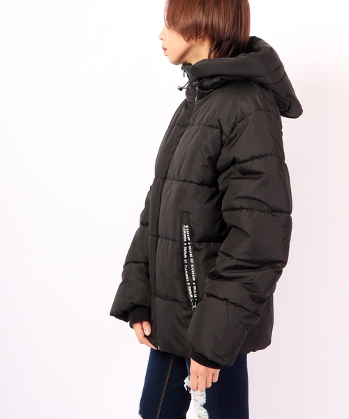 セール】止水テープ ロゴフェイクダウンジャケット（ダウンジャケット