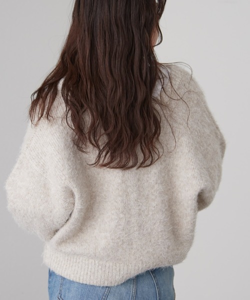 CIAOPANIC TYPY(チャオパニックティピー)の「□メランジフェザーMIX2WAYカーディガン(カーディガン/ボレロ・レディース・オフホワイト/パープル/ブラウン/イエロー・ONE SIZE)」の9枚目の写真