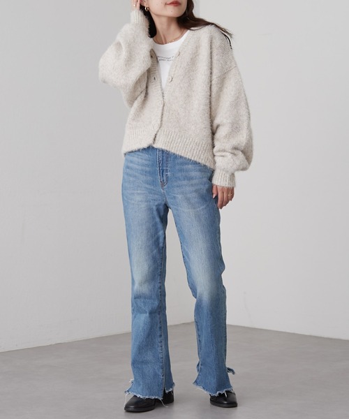 CIAOPANIC TYPY(チャオパニックティピー)の「□メランジフェザーMIX2WAYカーディガン(カーディガン/ボレロ・レディース・オフホワイト/パープル/ブラウン/イエロー・ONE SIZE)」の12枚目の写真