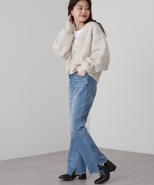 CIAOPANIC TYPY(チャオパニックティピー)の「□メランジフェザーMIX2WAYカーディガン(カーディガン/ボレロ・レディース・オフホワイト/パープル/ブラウン/イエロー・ONE SIZE)」の13枚目の写真