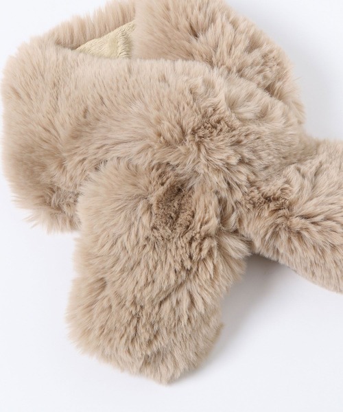 Andemiu（アンデミュウ）の「フェイクファーティペット２175443（ストール/ショール・レディース・ベージュ/ダークブラウン・FREE）」の11枚目の写真