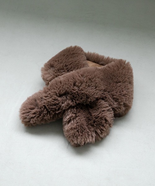 Andemiu（アンデミュウ）の「フェイクファーティペット２175443（ストール/ショール・レディース・ベージュ/ダークブラウン・FREE）」の17枚目の写真