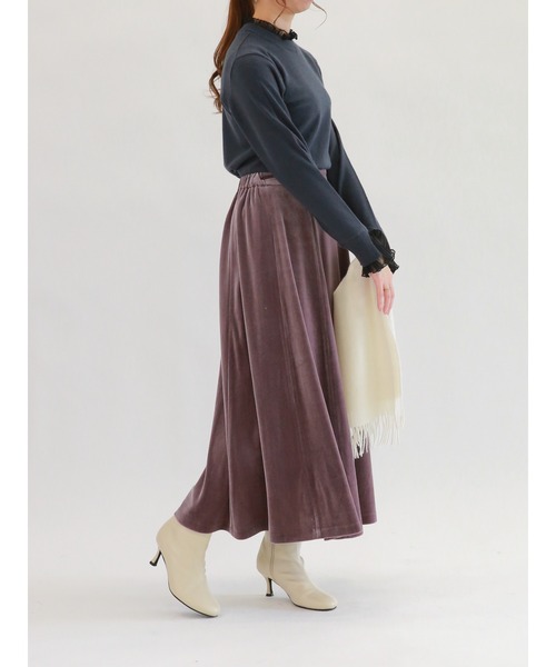 Te chichi(テチチ)の「シフォンプリーツレイヤードデザインニット(ニット/セーター・レディース・チャコール/ブラック/ベージュ・フリ-)」の7枚目の写真