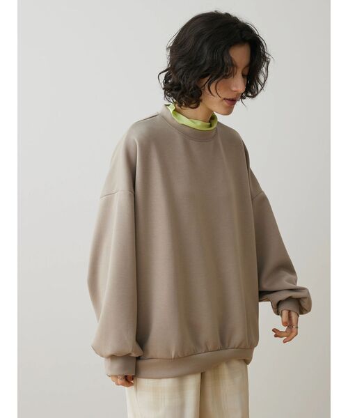 CRAFT STANDARD BOUTIQUE(クラフトスタンダードブティック)の「ダンボールBIGプルオーバー(Tシャツ/カットソー・レディース・チャコールグレー/ブラック/アイボリー/グレイッシュベージュ・FREE)」の6枚目の写真