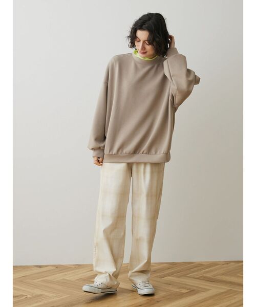CRAFT STANDARD BOUTIQUE(クラフトスタンダードブティック)の「ダンボールBIGプルオーバー(Tシャツ/カットソー・レディース・チャコールグレー/ブラック/アイボリー/グレイッシュベージュ・FREE)」の8枚目の写真