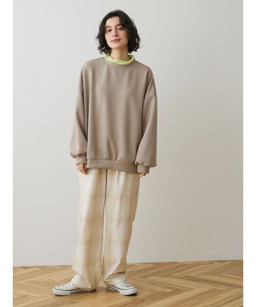 CRAFT STANDARD BOUTIQUE(クラフトスタンダードブティック)の「ダンボールBIGプルオーバー(Tシャツ/カットソー・レディース・チャコールグレー/ブラック/アイボリー/グレイッシュベージュ・FREE)」の10枚目の写真