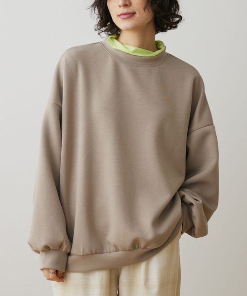 CRAFT STANDARD BOUTIQUE(クラフトスタンダードブティック)の「ダンボールBIGプルオーバー(Tシャツ/カットソー・レディース・チャコールグレー/ブラック/アイボリー/グレイッシュベージュ・FREE)」の4枚目の写真