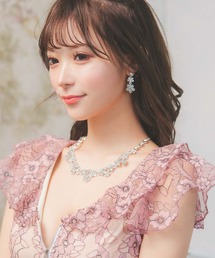 Tika（ティカ）の「ゴージャスフラワーモチーフアクセサリー ネックレス ピアス 2点セット（ネックレス）」