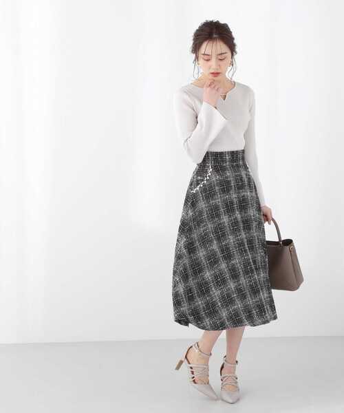 PROPORTION BODY DRESSING（プロポーションボディドレッシング）の「パールチェーンフレアースリーブニット / 1213170205（ニット/セーター・レディース・ブルー/ホワイト系その他/グレー・MEDIUM/SMALL）」の6枚目の写真