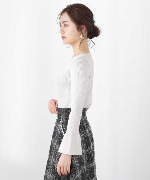 PROPORTION BODY DRESSING（プロポーションボディドレッシング）の「パールチェーンフレアースリーブニット / 1213170205（ニット/セーター・レディース・ブルー/ホワイト系その他/グレー・MEDIUM/SMALL）」の7枚目の写真