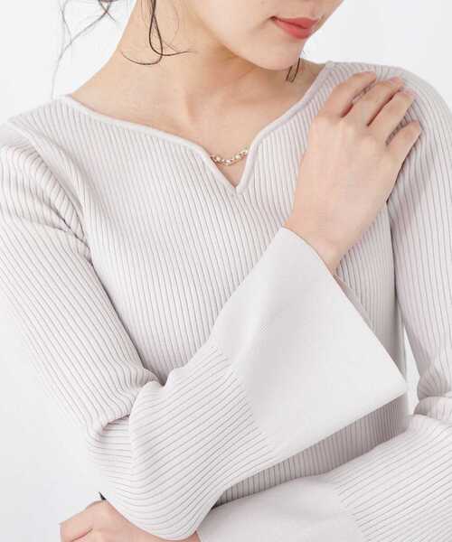 PROPORTION BODY DRESSING（プロポーションボディドレッシング）の「パールチェーンフレアースリーブニット / 1213170205（ニット/セーター・レディース・ブルー/ホワイト系その他/グレー・MEDIUM/SMALL）」の9枚目の写真