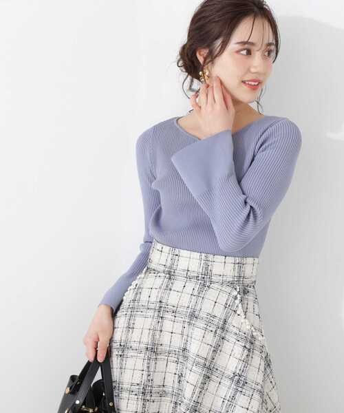 PROPORTION BODY DRESSING（プロポーションボディドレッシング）の「パールチェーンフレアースリーブニット / 1213170205（ニット/セーター・レディース・ブルー/ホワイト系その他/グレー・MEDIUM/SMALL）」の12枚目の写真