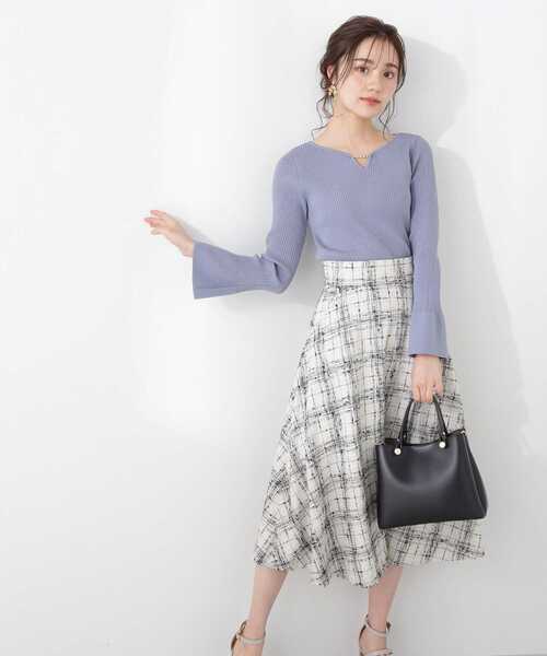 PROPORTION BODY DRESSING（プロポーションボディドレッシング）の「パールチェーンフレアースリーブニット / 1213170205（ニット/セーター・レディース・ブルー/ホワイト系その他/グレー・MEDIUM/SMALL）」の13枚目の写真