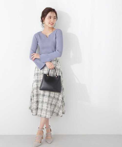 PROPORTION BODY DRESSING（プロポーションボディドレッシング）の「パールチェーンフレアースリーブニット / 1213170205（ニット/セーター・レディース・ブルー/ホワイト系その他/グレー・MEDIUM/SMALL）」の14枚目の写真