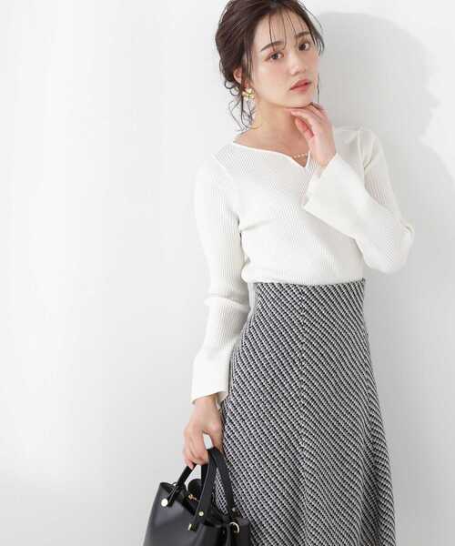 PROPORTION BODY DRESSING（プロポーションボディドレッシング）の「パールチェーンフレアースリーブニット / 1213170205（ニット/セーター・レディース・ブルー/ホワイト系その他/グレー・MEDIUM/SMALL）」の2枚目の写真