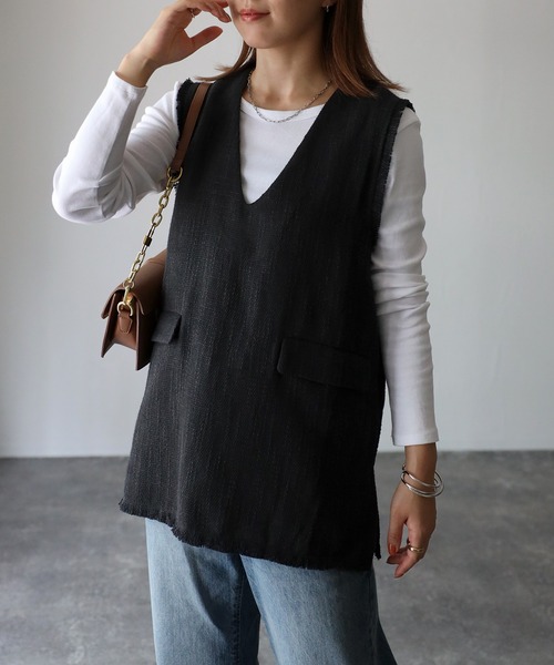 Riberry（リベリー）の「【セットアップ可】Vネックツイードベスト