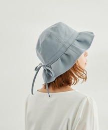 リサイクルポリエステルバックリボンフリルハット