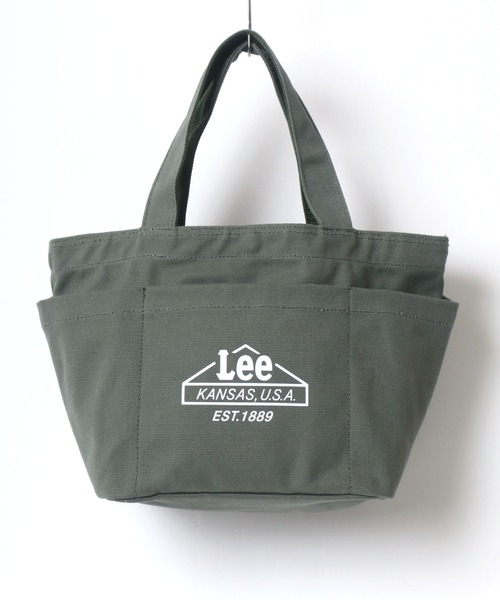 Lee(リー)の「Lee/リー キャンバス ハウスマーク ロゴ ミニトートバッグ/ランチバッグ(トートバッグ・レディース・ベージュ/ネイビー/オフホワイト/グレー/ブラック/カーキ・FREE)」の5枚目の写真