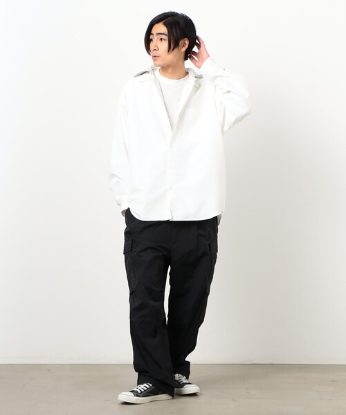 Purple&Yellow（パープルアンドイエロー）の「ナイロンタッサー ワイドカーゴパンツ（カーゴパンツ・メンズ・カーキ/ブラック・X-SMALL/MEDIUM/SMALL/LARGE）」の3枚目の写真